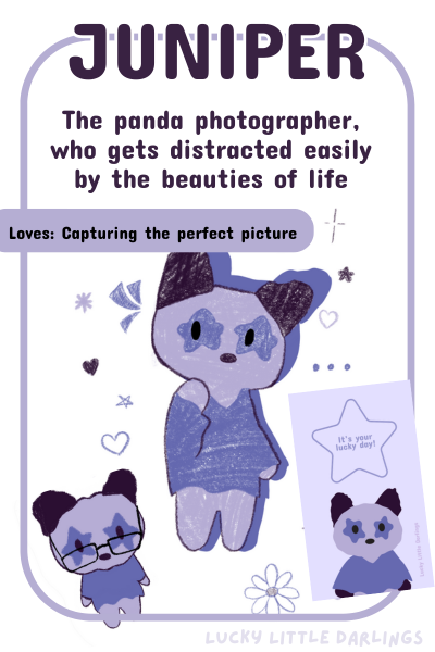 illustration of purple panda- juniper